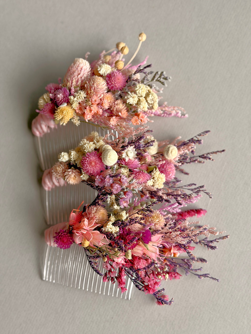 Dried Floral Hair Comb