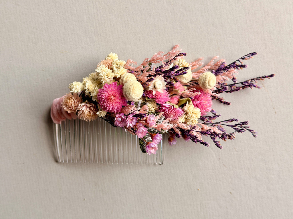Dried Floral Hair Comb
