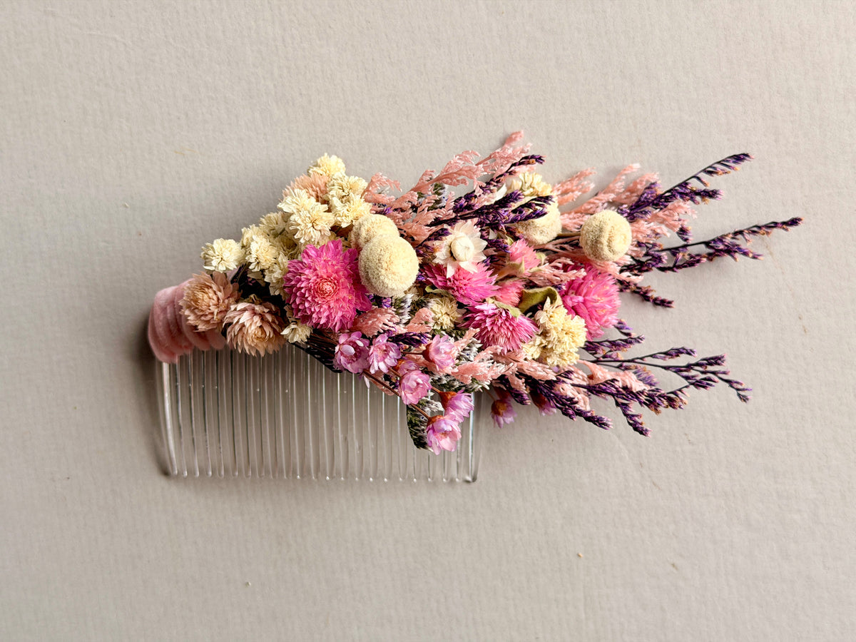 Dried Floral Hair Comb