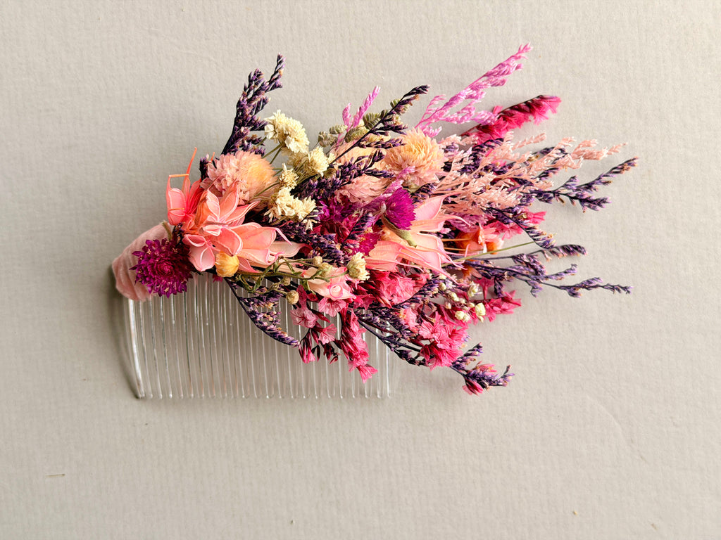 Dried Floral Hair Comb
