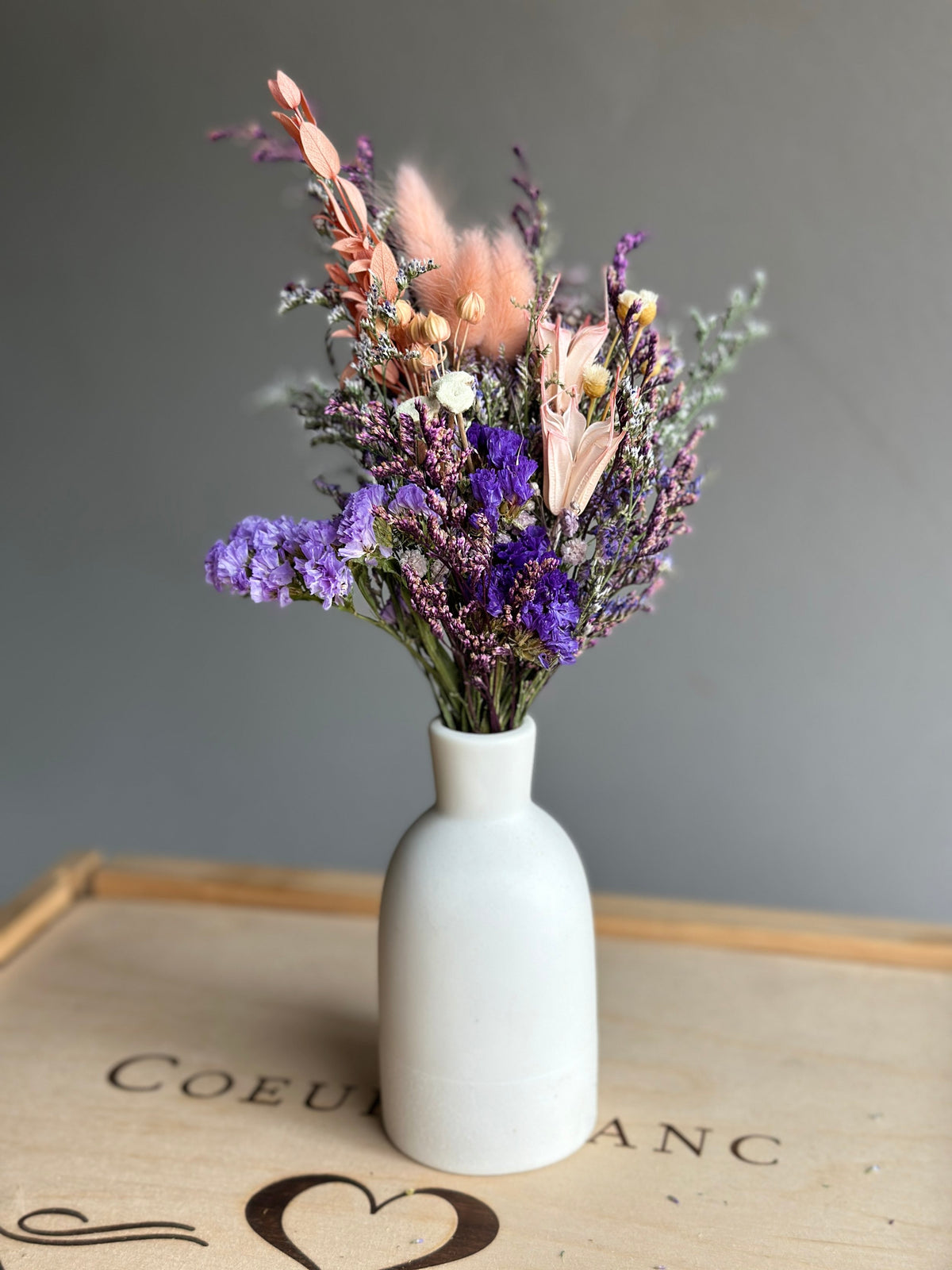 Textured Ceramic Vase & Forever Floral Arrangement
