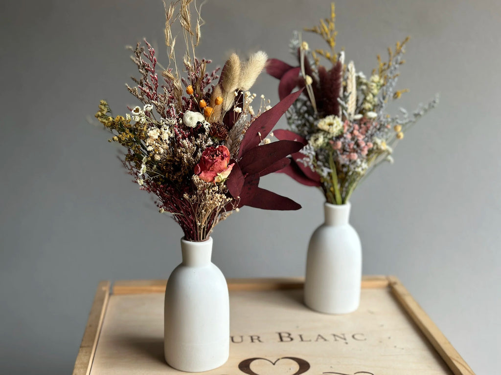 Textured Ceramic Vase & Forever Floral Arrangement