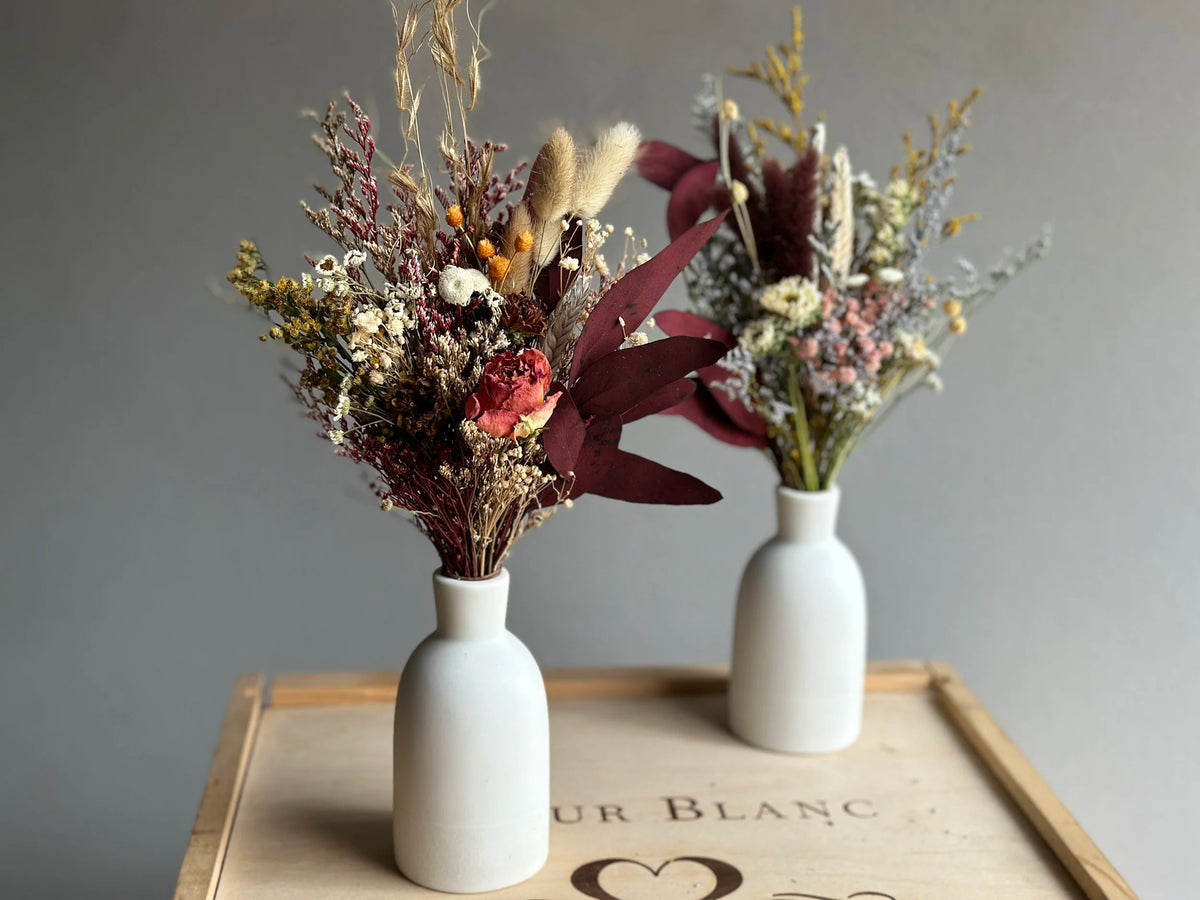 Textured Ceramic Vase & Forever Floral Arrangement