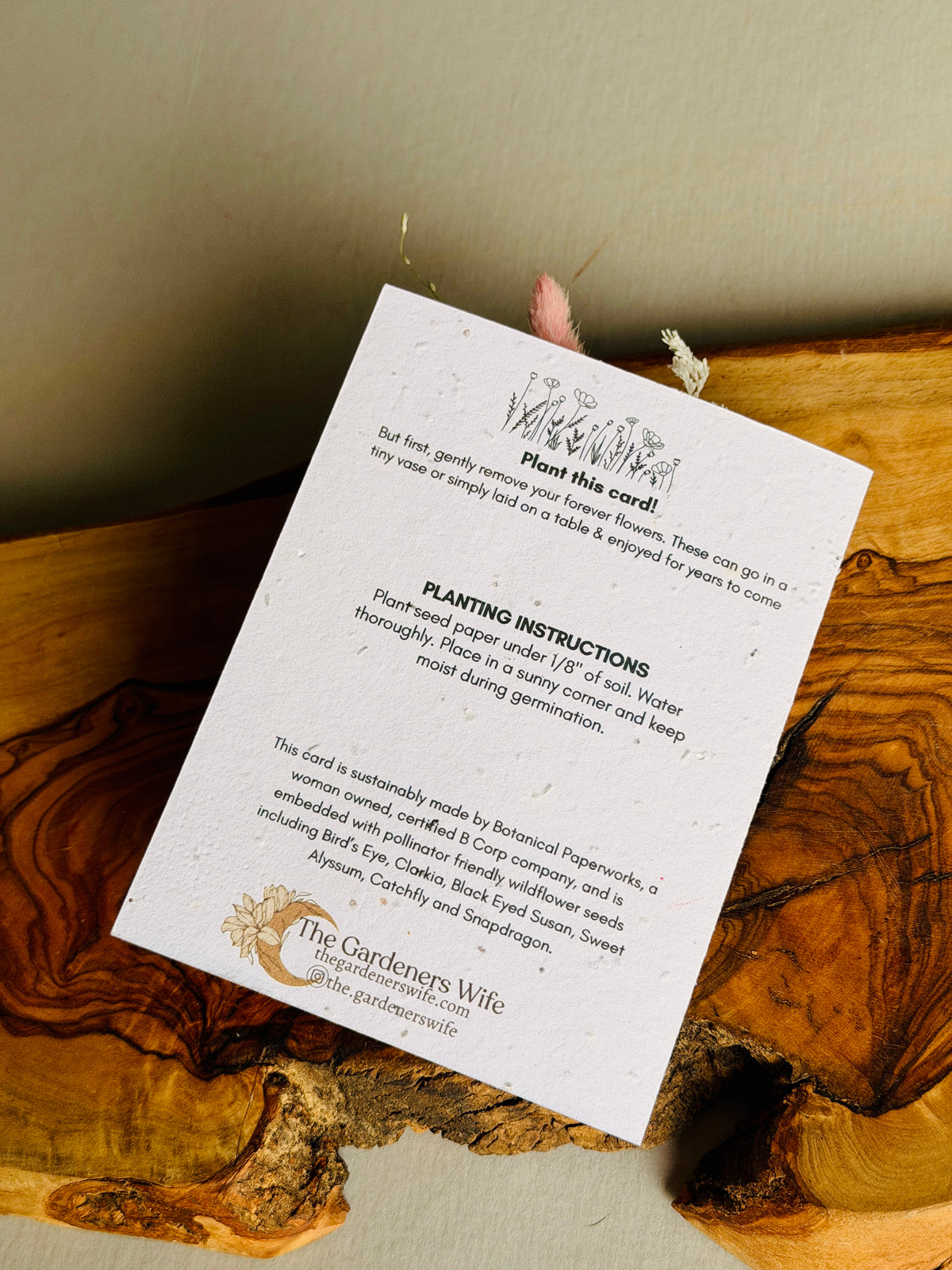 Thankful for you | Wildflower Seed Card + Bouquet