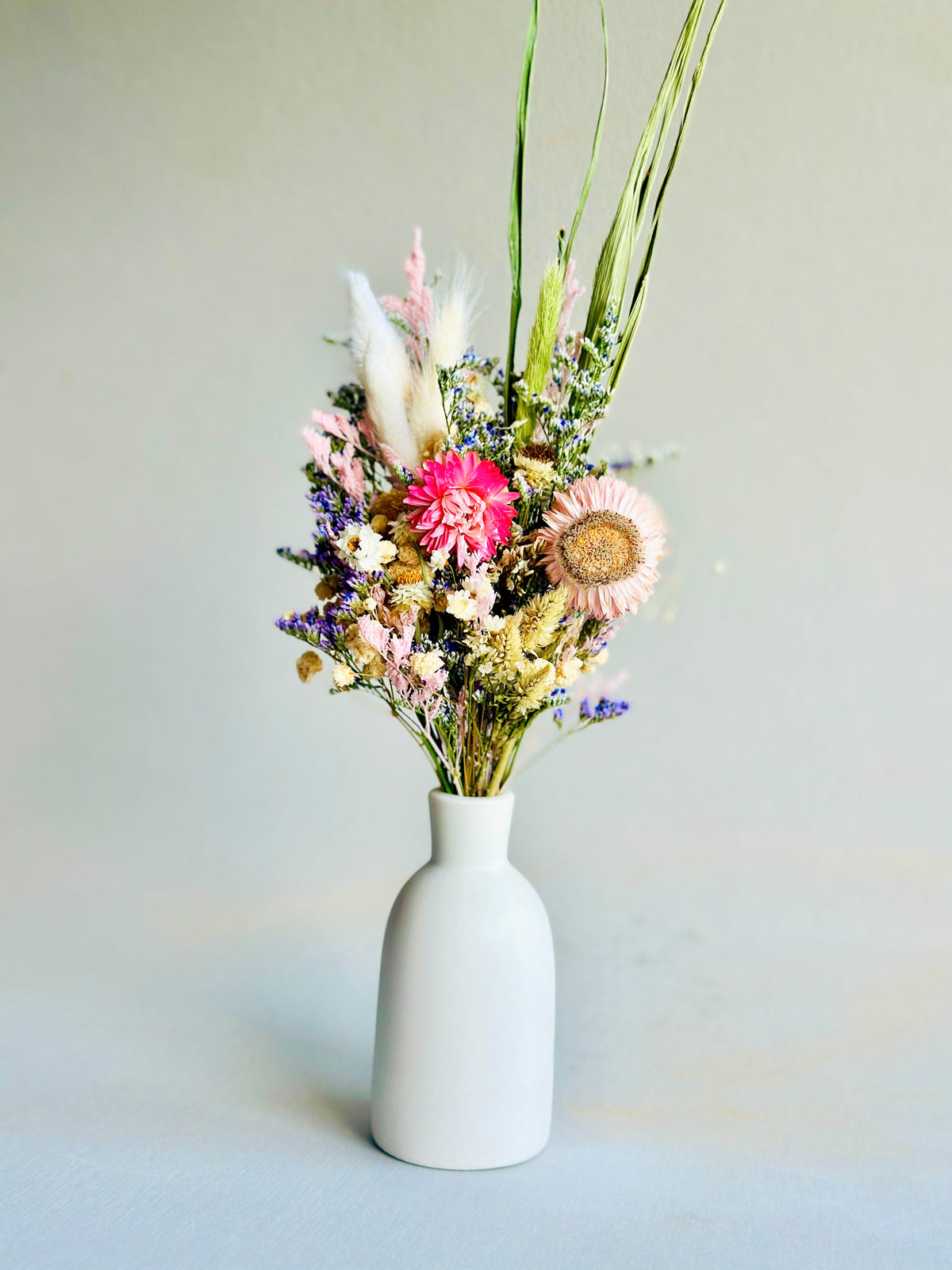Textured Ceramic Vase & Forever Floral Arrangement