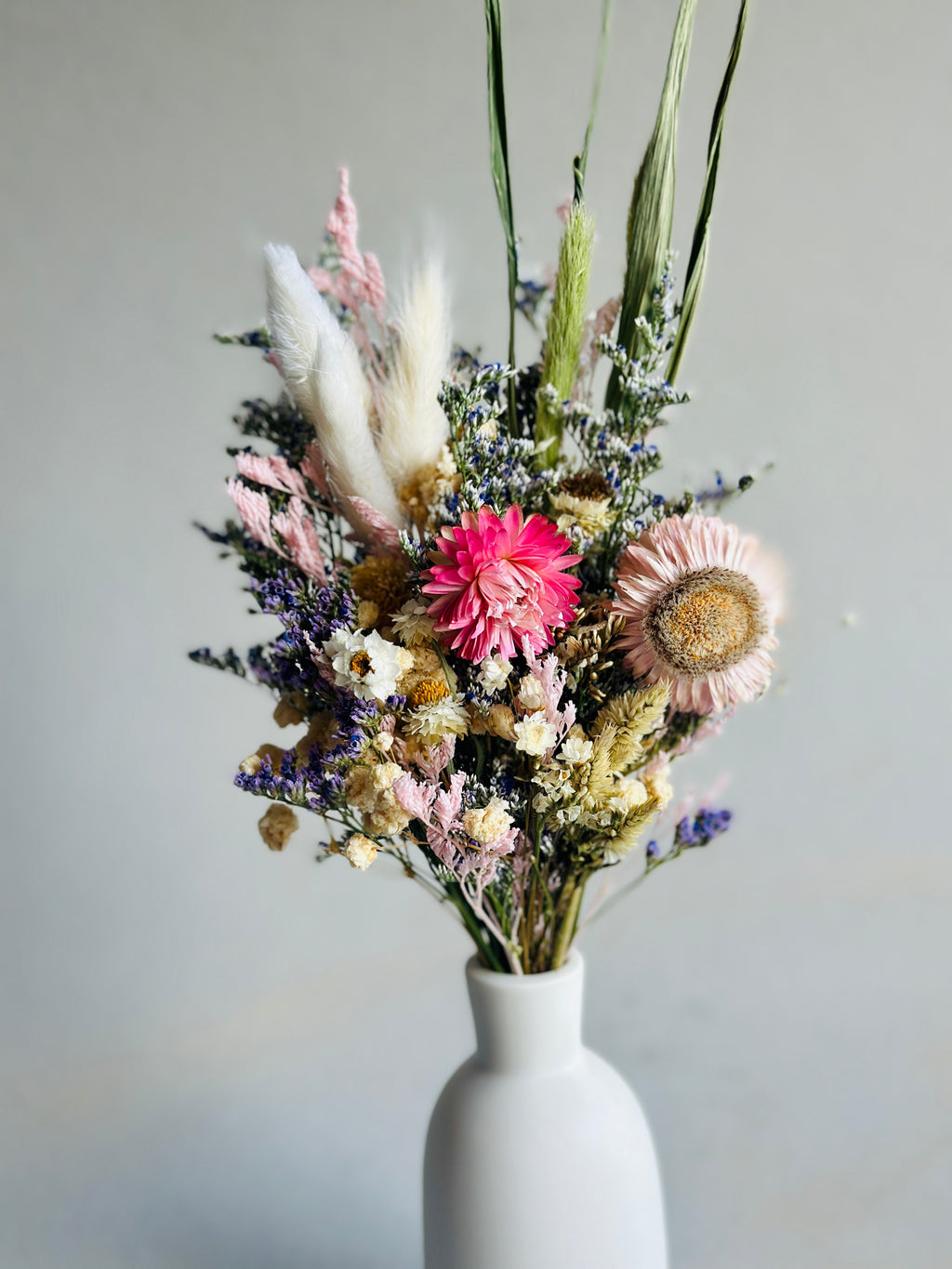 Textured Ceramic Vase & Forever Floral Arrangement